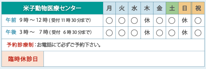 診療時間表